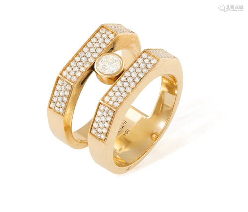 A DIAMOND COCKTAIL RING, BY MESSIKA Composed of a