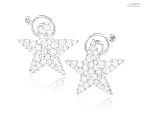 A PAIR OF DIAMOND EARRINGS, BY MARGHERITA BURGE…