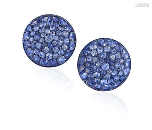 A PAIR OF SAPPHIRE AND DIAMOND EARRINGS, BY MARGHERI…