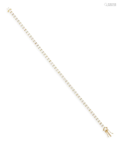 A DIAMOND LINE BRACELET Composed of a continuous line