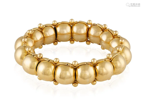 A GOLD RETRO BRACELET, CIRCA 1955 Composed of an