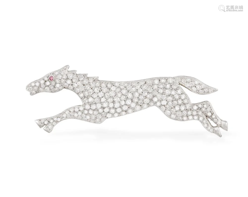 AN EARLY 20TH CENTURY DIAMOND NOVELTY BROOCH, CIRCA