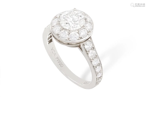 A SINGLE-STONE 'ICÃ´NE' DIAMOND RING, BY VAN CLEEF &