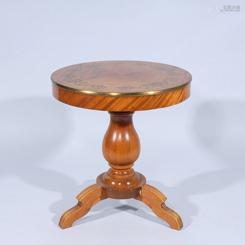 Circular Wooden Side Table