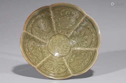 Chinese Yuan Style Celadon Glaze Dish