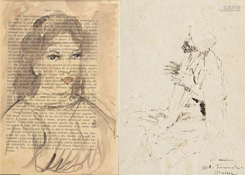 MARIO MARCUCCI (Viareggio, 1910 - 1922)Deux dessins :1. Visa...