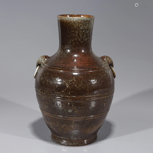 Chinese Brown Glazed Ceramic Vase