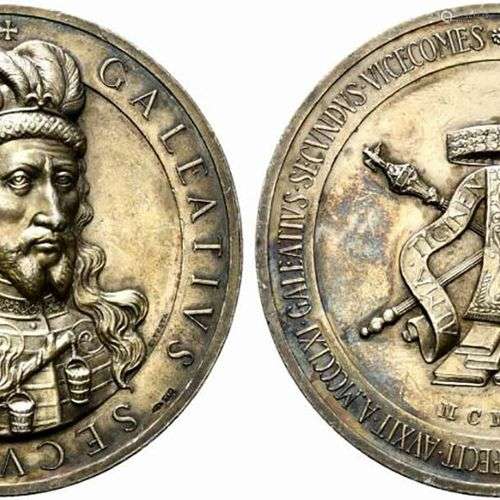 GALEAZZO II VISCONTI. Medaglia 1961 Ag (222 g - 75 mm) Opus ...