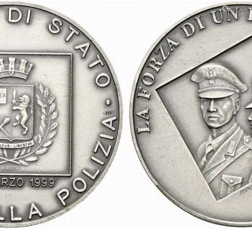 POLIZIA DI STATO. Medaglia Festa della Polizia 25 marzo 1999...