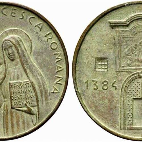 Santa Francesca Romana (1384-1440). Medaglia 1984 AE (220 g ...