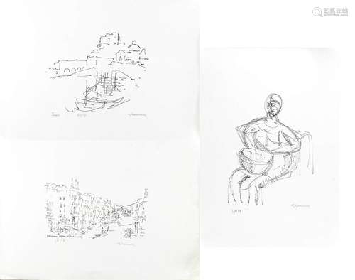 GUIDO BERNARDI (Sezze, 1923 - 1995)Trois lithographies : deu...