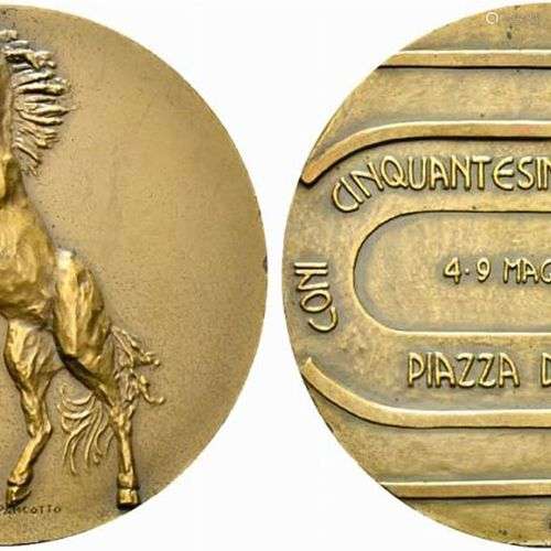 ROMA. Médaille 1982 Cinquantesimo di Piazza di Siena. AE (81...