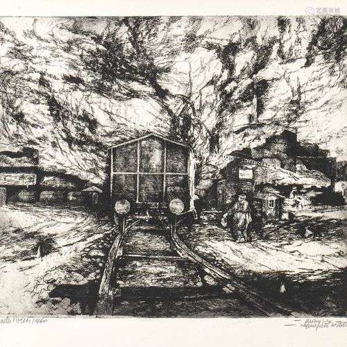 WALTER PIACESI (Ascoli Piceno, 1929)Gare ferroviaire, 1960Ea...