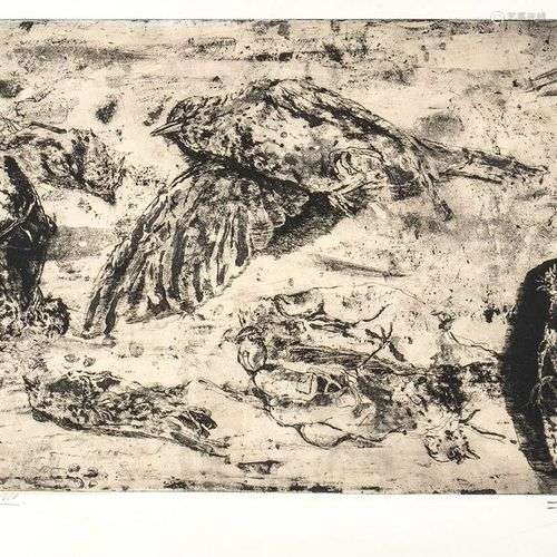 WALTER PIACESI (Ascoli Piceno, 1929)Oiseaux, 1961Gravure sur...