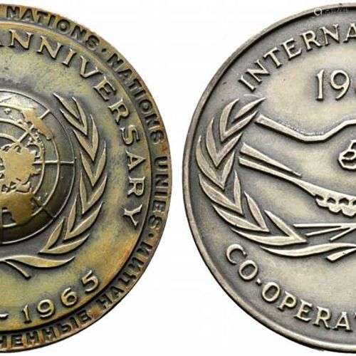 ONU. Medaglia1965. 20° anniversaire des Nations Unies. Ag (1...