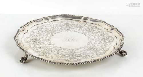 Salver en argent sterling anglais - Londres 1765, marque de ...