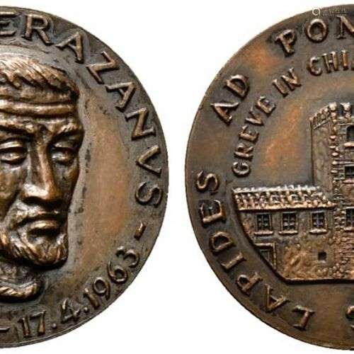 GREVE IN CHIANTI. GIOVANNI DA VERRAZZANO. Medaglia 1963 Grev...