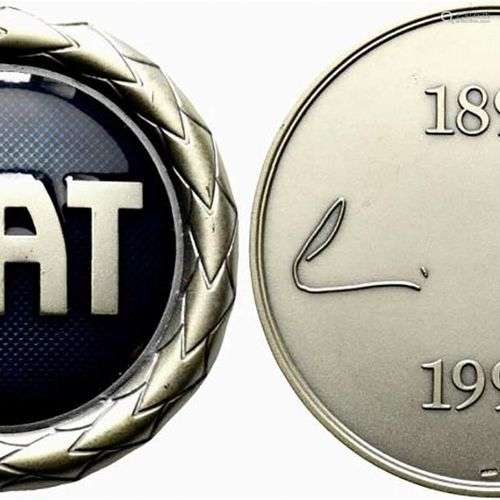 FIAT. Medaglia del centenario 1899 - 1999 AG smaltata (109 g...