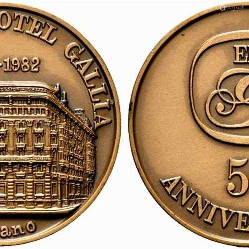 MILANO. Hôtel Excelsior Gallia. Médaille 1982 cinquantesimo ...