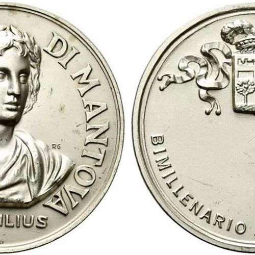 MANTOVA. Médaille bimillénaire Virgilienne. Opus Lorioli Ag ...