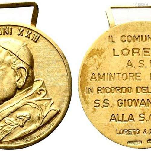 LORETO. Medaglia 1962 nominativa Amintore Fanfani in ricordo...