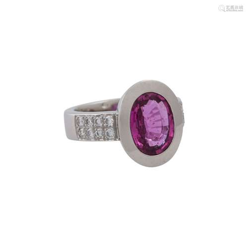 Eleganter Ring mit pinkfarbenem Saphir