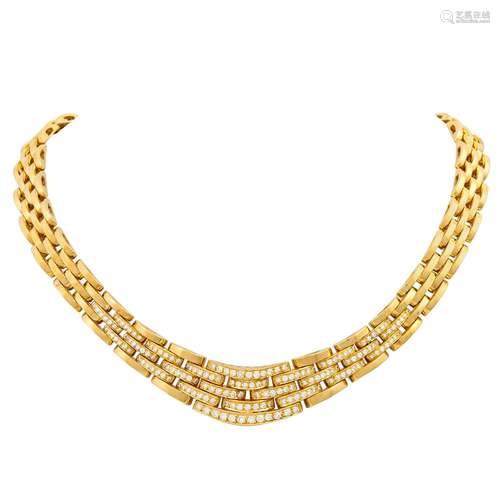 Collier mit 174 Brillanten zus. ca. 2,5 ct,