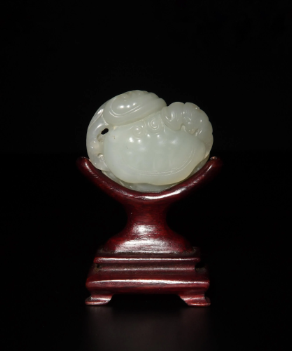 Chinese White Jade Carving of Lingzhi, 18th Century十八世纪 ...
