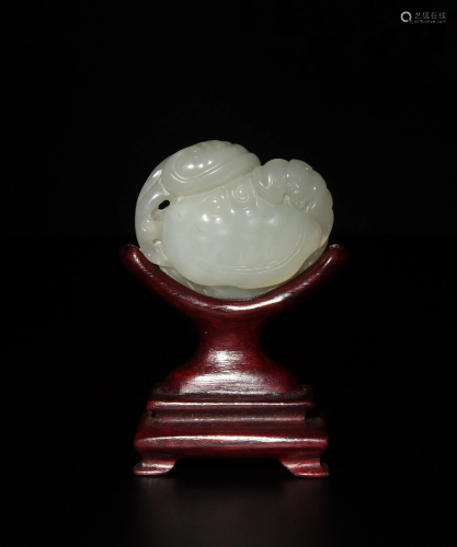 Chinese White Jade Carving of Lingzhi, 18th Century十八世纪 ...