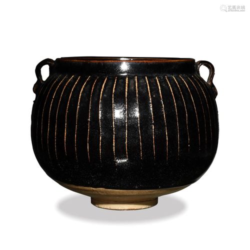 Chinese Black Glazed Melon Shaped Jar, Song or Jin宋代/金代 ...