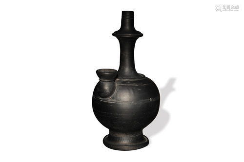 Chinese Black Ceramic Ewer, Han or Earlier汉或更早 黑陶壶