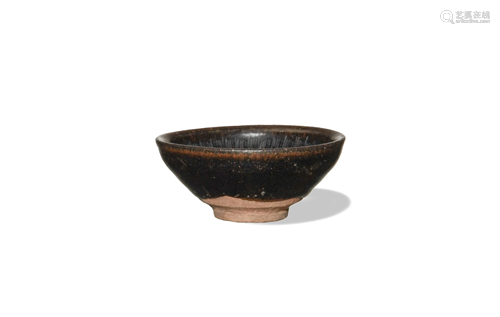 Chinese Black Glazed Jian Kiln Bowl, Song Dynasty宋代 黑釉建...