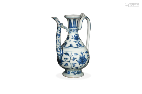 Blue and White Ewer, Ming Dynasty Jiajing Period明嘉靖 青花花...