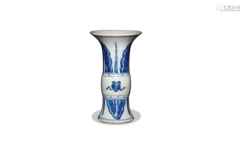 Chinese Blue and White Gu Vase, Kangxi清康熙 青花花觚