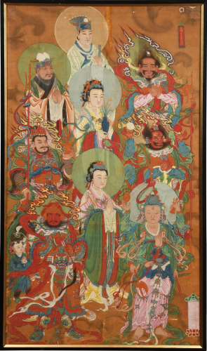 Chinese Painting of Taoist Gods, 18th Century十八世纪 道教水...