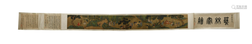 Chinese Handscroll Painting Attributed to Jiao Binzheng焦秉贞...