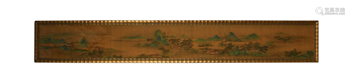 Chinese Landscape Handscroll Attributed to Qiu Ying仇英款 山...