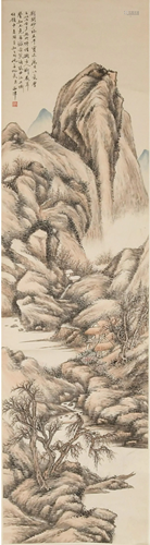 Chinese Landscape Painting by Gu Xijin顾西津 山水立轴