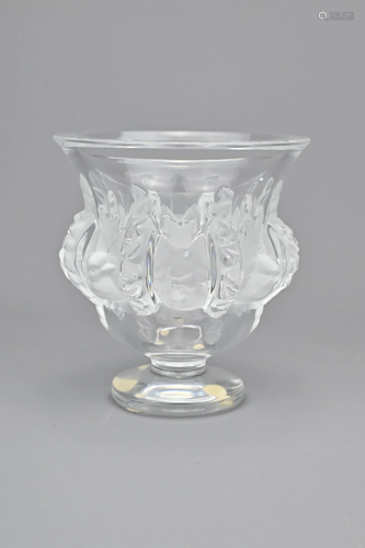 A Lalique Clear Crystal Dampierre Vase Depicting