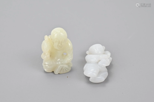 Two Nephrite Jade Carvings Of Children