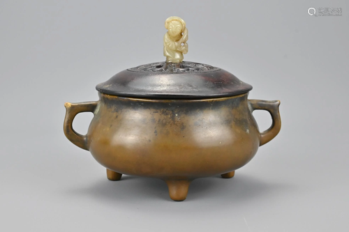 A Chinese Bronze Tripod Censer