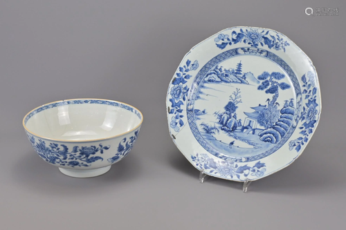 An 18th Century Chinese Blue and White Porcelain Dish