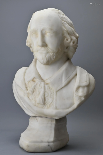 A Large Marble Bust of A Gentleman, Possibly Willi