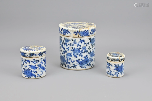 Three 19th Century Chinese Blue and White Porcelai