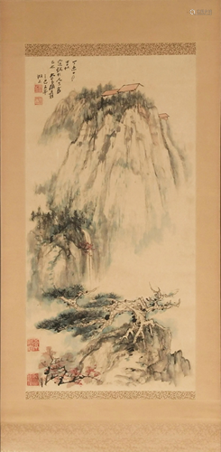 Chinese Landscape Painting by Zhang Daqian, 1967张大千 陈霆锐...