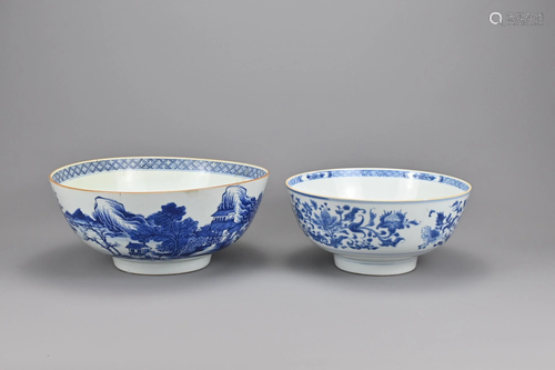 Two 18th Century Chinese Blue and White Porcelain