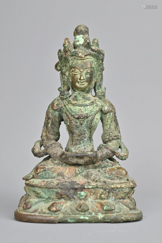 A South-East Asian Bronze Seated Buddha