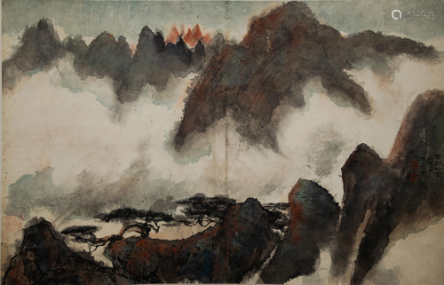 Chinese Landscape Painting by Cheng Shifa程十发 山水立轴