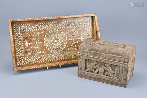 An Indian Bone Inlaid Serving Tray