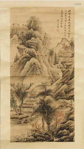 Chinese Landscape Painting attrib. Wu Li吴历款 山水立轴